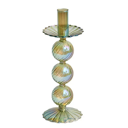 Floriddle Retro Candlesticks Taper Candle Holders Tall Candlesticks Decoration Party Glass Vase Home Decor Wedding Decoration
