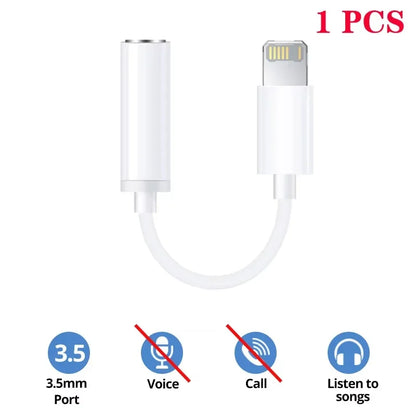 For Lightning to 3.5mm Jack AUX Audio Cable Adapter for iPhone 11/12/13/14 pro Max/SE 2020/XS/XR/X/8/7 - IOS Headphone Adapter