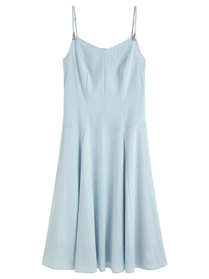 Plus Size French V-Neck Suspender Dress