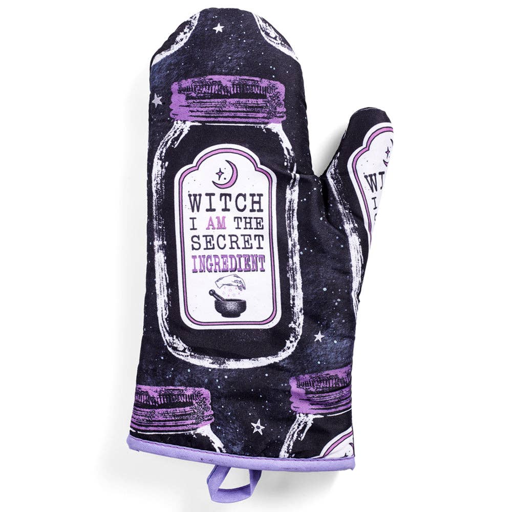 Set of 2 "Witch, I AM The Secret Ingredient" Oven Mitt | Pot Holders Hanging Oven Gloves Set