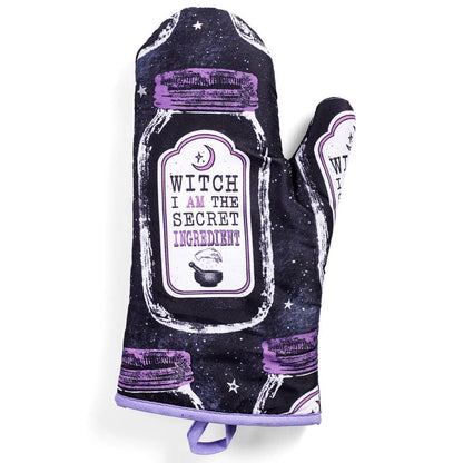 Set of 2 "Witch, I AM The Secret Ingredient" Oven Mitt | Pot Holders Hanging Oven Gloves Set