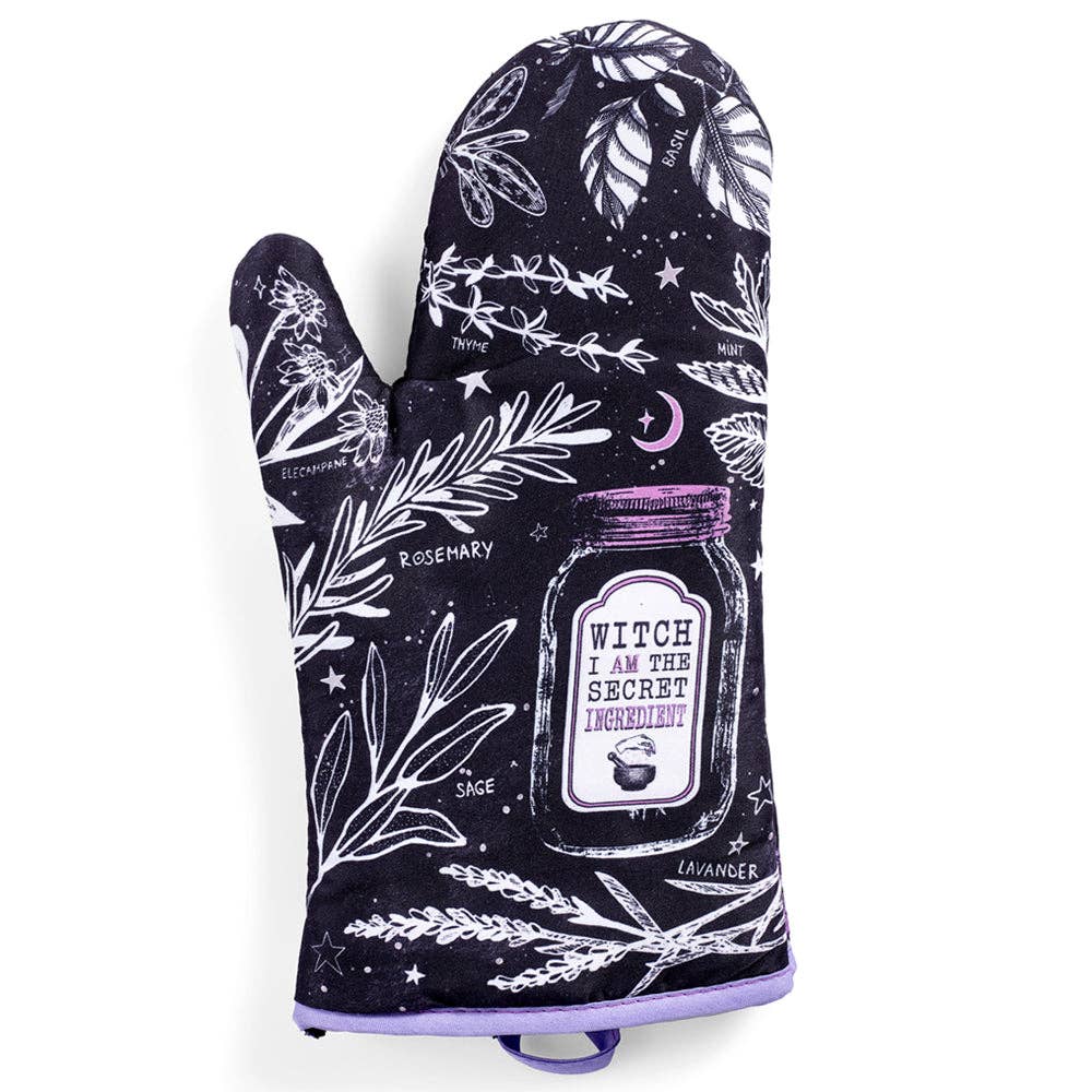 Set of 2 "Witch, I AM The Secret Ingredient" Oven Mitt | Pot Holders Hanging Oven Gloves Set