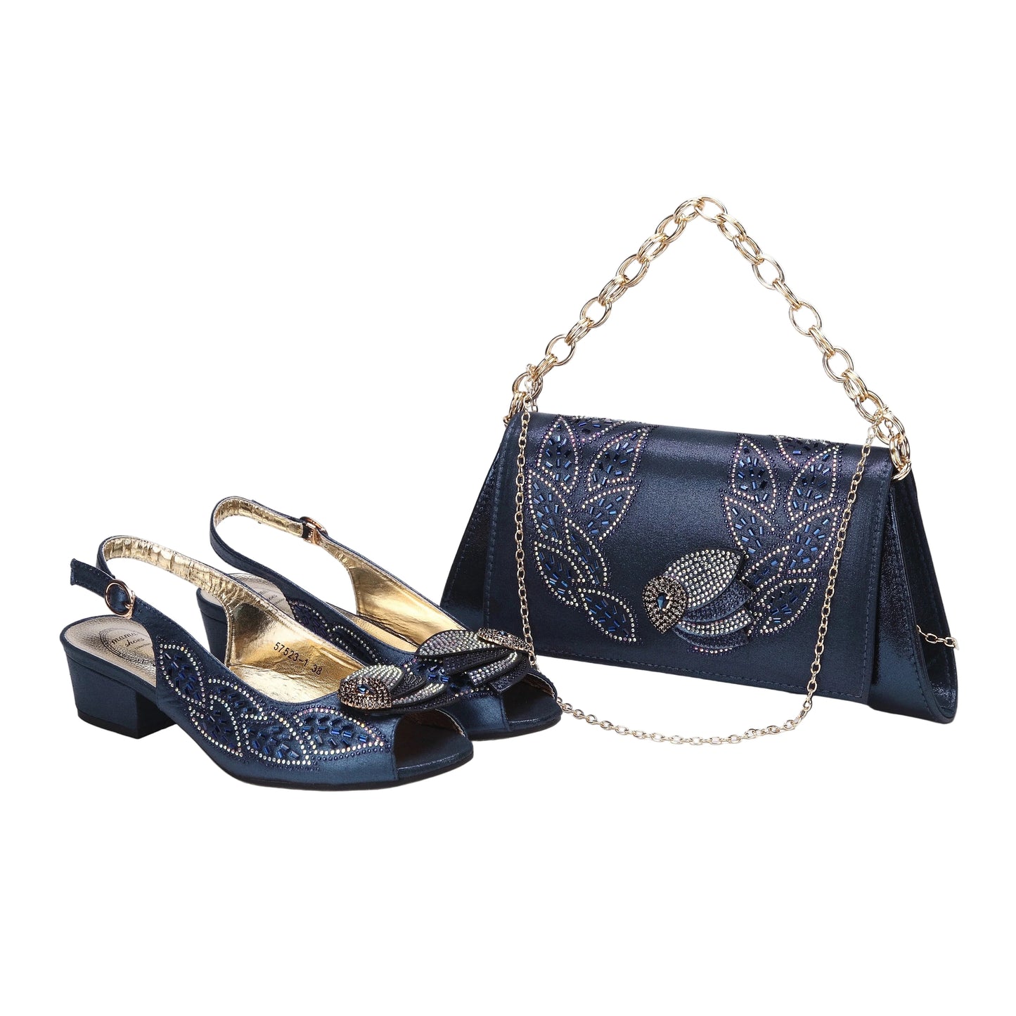 Elegant Low Heels Ladies Shoes And Bag Set - ED110