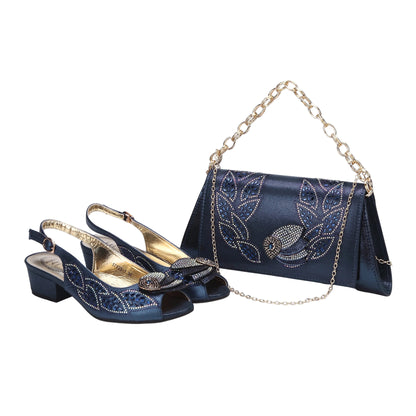Elegant Low Heels Ladies Shoes And Bag Set - ED110