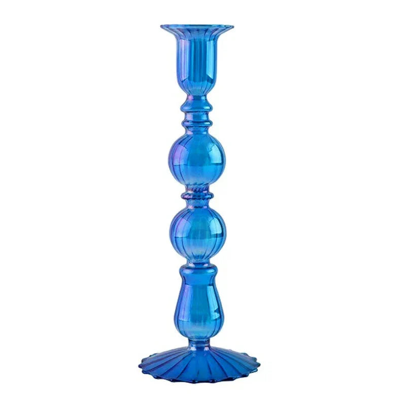 Floriddle Retro Candlesticks Taper Candle Holders Tall Candlesticks Decoration Party Glass Vase Home Decor Wedding Decoration