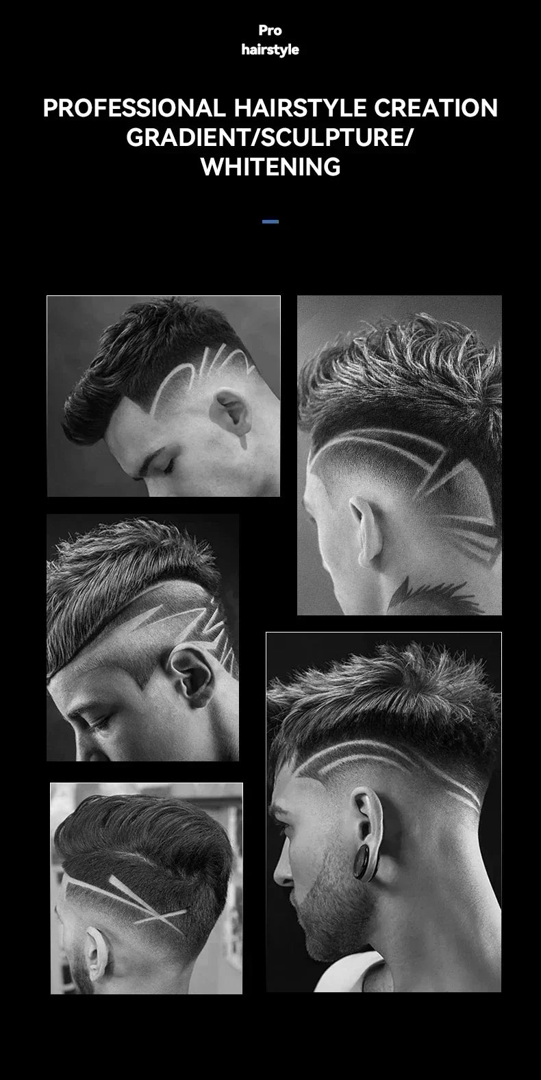 Kemei Professional Hair Clipper – LCD Display, Cordless Electric Trimmer