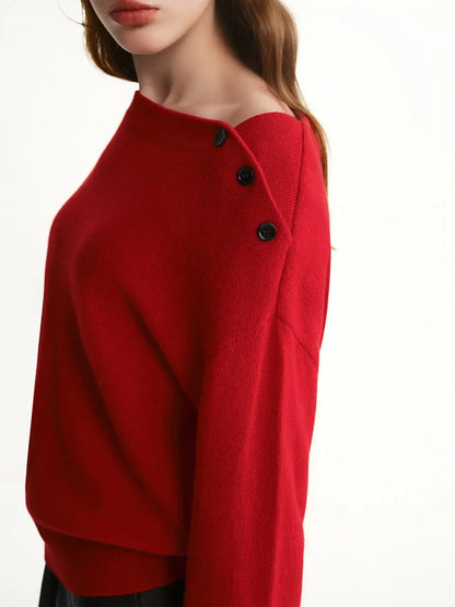 The Winter Holiday Red Knit Pullover Plus Size