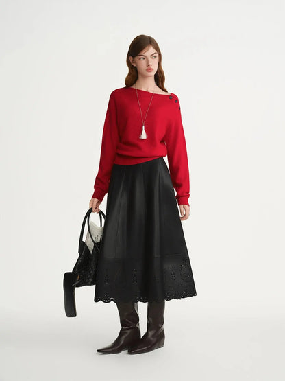 The Winter Holiday Red Knit Pullover Plus Size