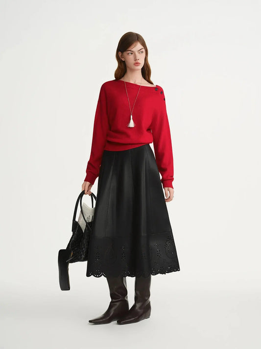 The Winter Holiday Red Knit Pullover Plus Size