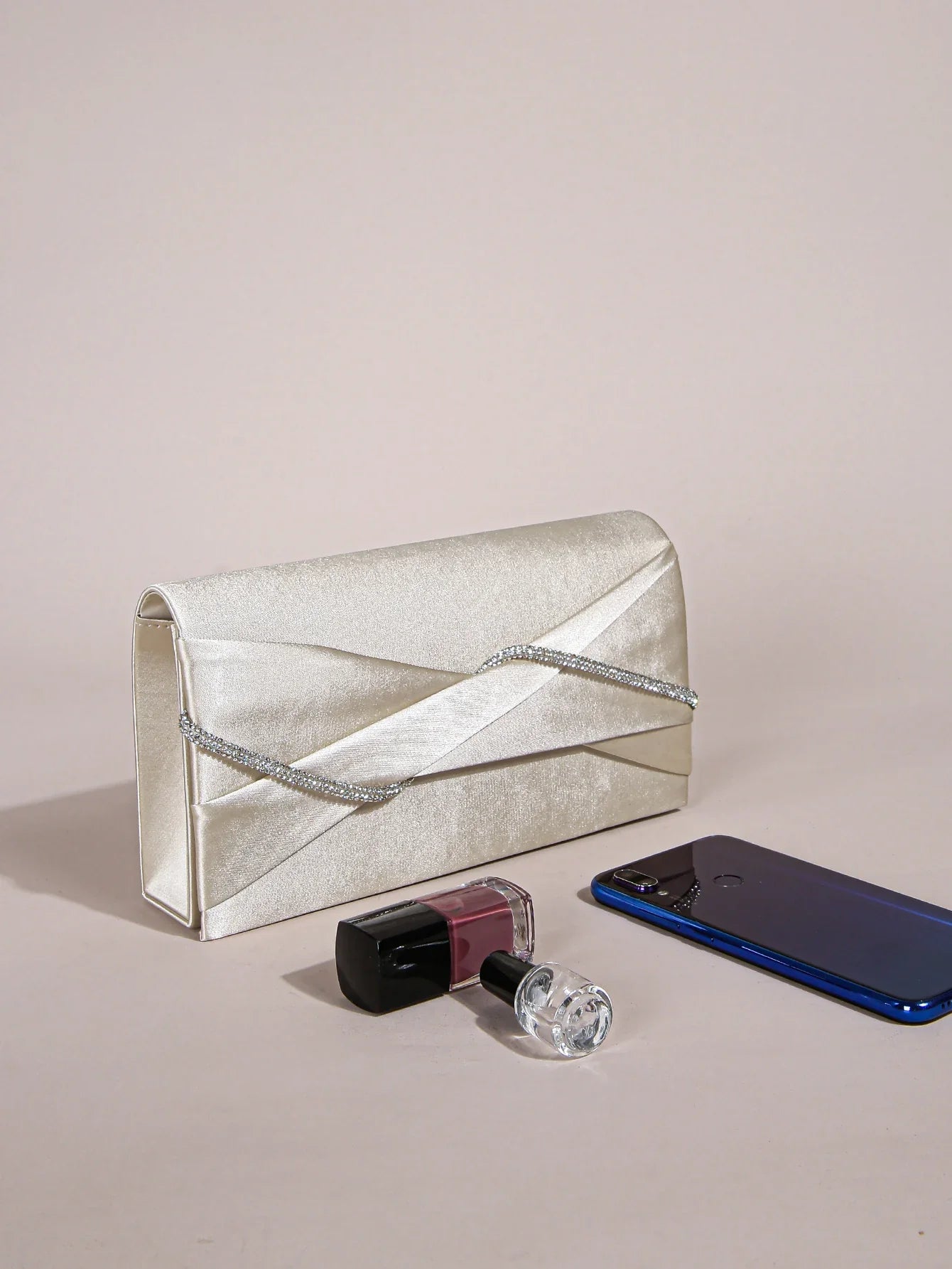 Hand Clutch Bag & Evening Clutch Bag for Women | Sparkling Crystal Rope Ruched Handbags & Glitter Envelope Purse for Party Girls