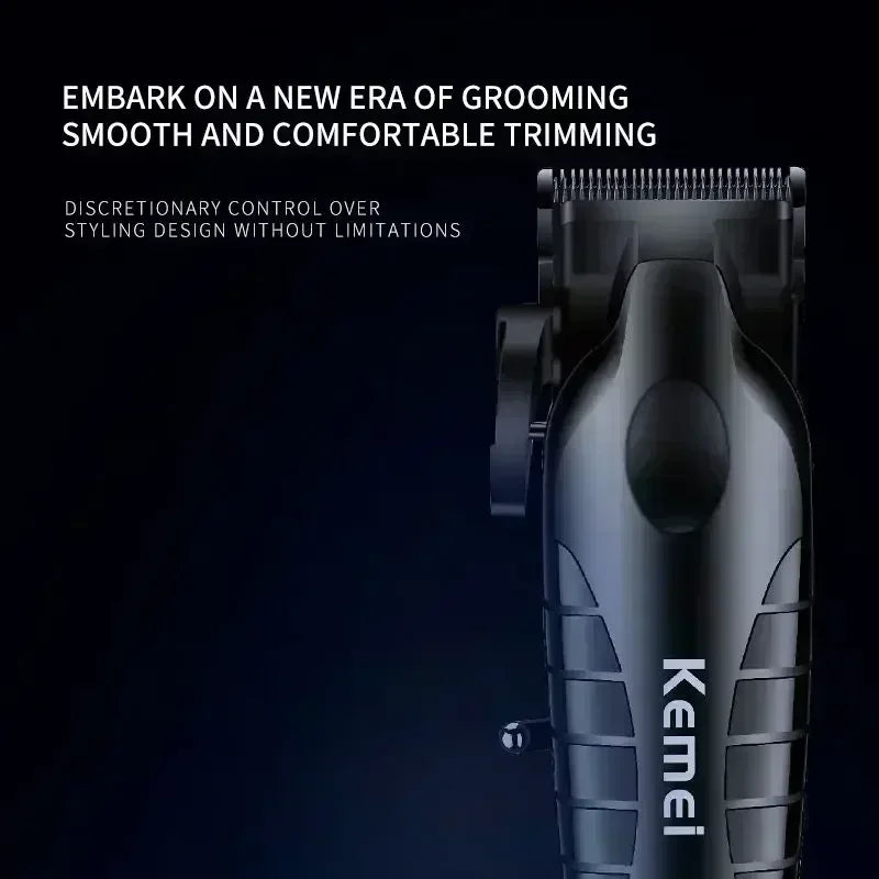 Kemei Professional Hair Clipper – LCD Display, Cordless Electric Trimmer