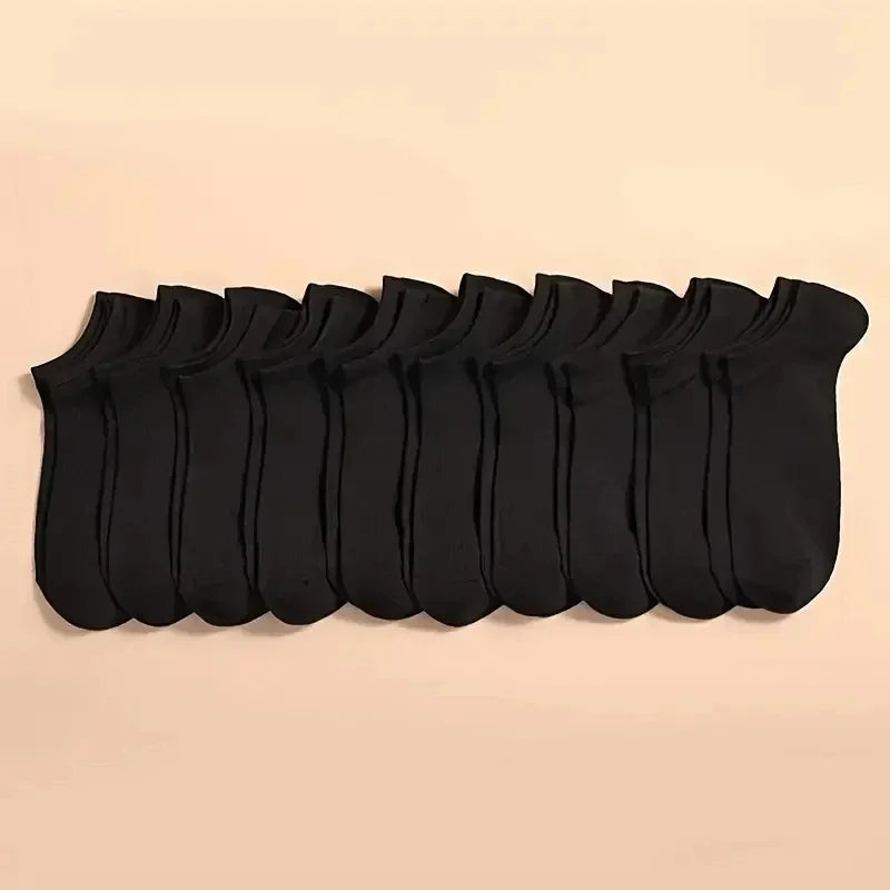 Low Cut Ankle Socks 10-Pack — Breathable Anti-Odor No-Show Socks