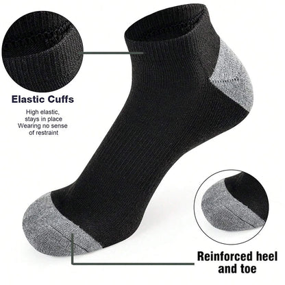 Low-Cut Breathable Socks | Sweat-Absorbing & Odor-Proof (Multi-Pack)