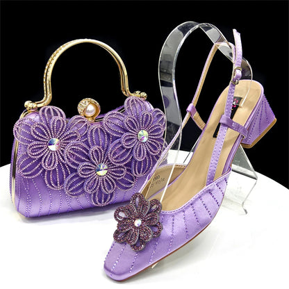 Italian Fashion Women's Elegant Heels & Clutch Bag Set EDS317
