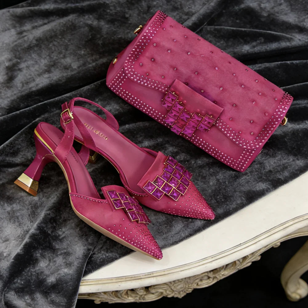 Italian Design Women's High Heels & Matching Bag Set EDS70