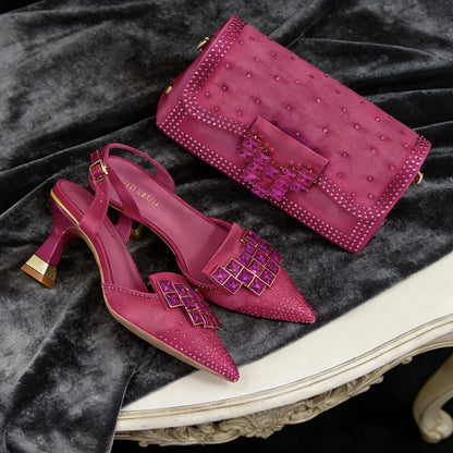 Italian Design Women's High Heels & Matching Bag Set EDS70