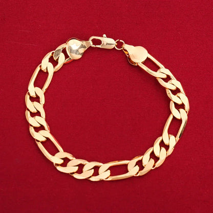 925 Sterling Silver & 18K Gold Bracelet & Necklace Set – 6mm Geometric