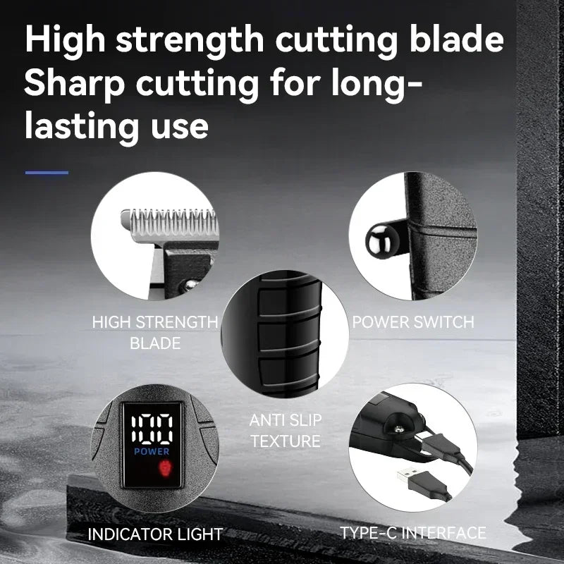 Kemei Professional Hair Clipper – LCD Display, Cordless Electric Trimmer