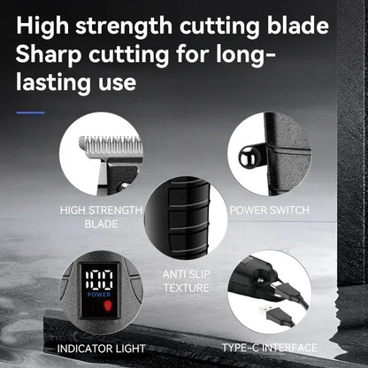 Kemei Professional Hair Clipper – LCD Display, Cordless Electric Trimmer