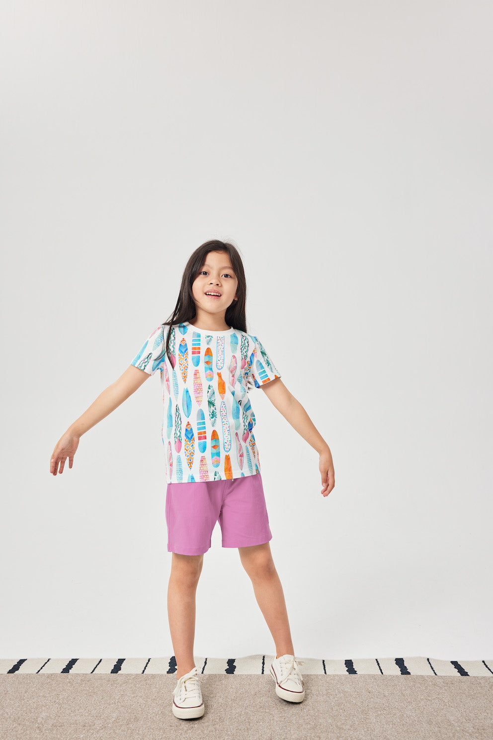 Watercolor Surfboard Short Sleeve Tee