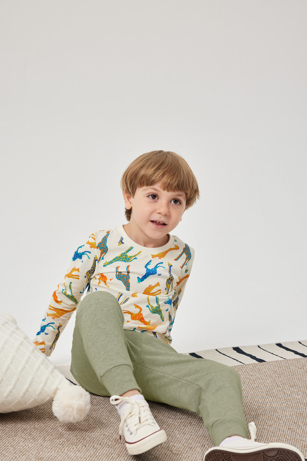 Colorful Giraffes Long Sleeve Tee