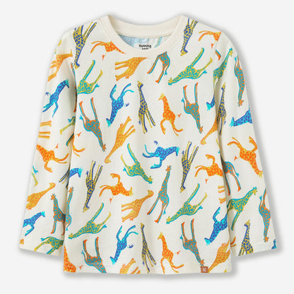 Colorful Giraffes Long Sleeve Tee