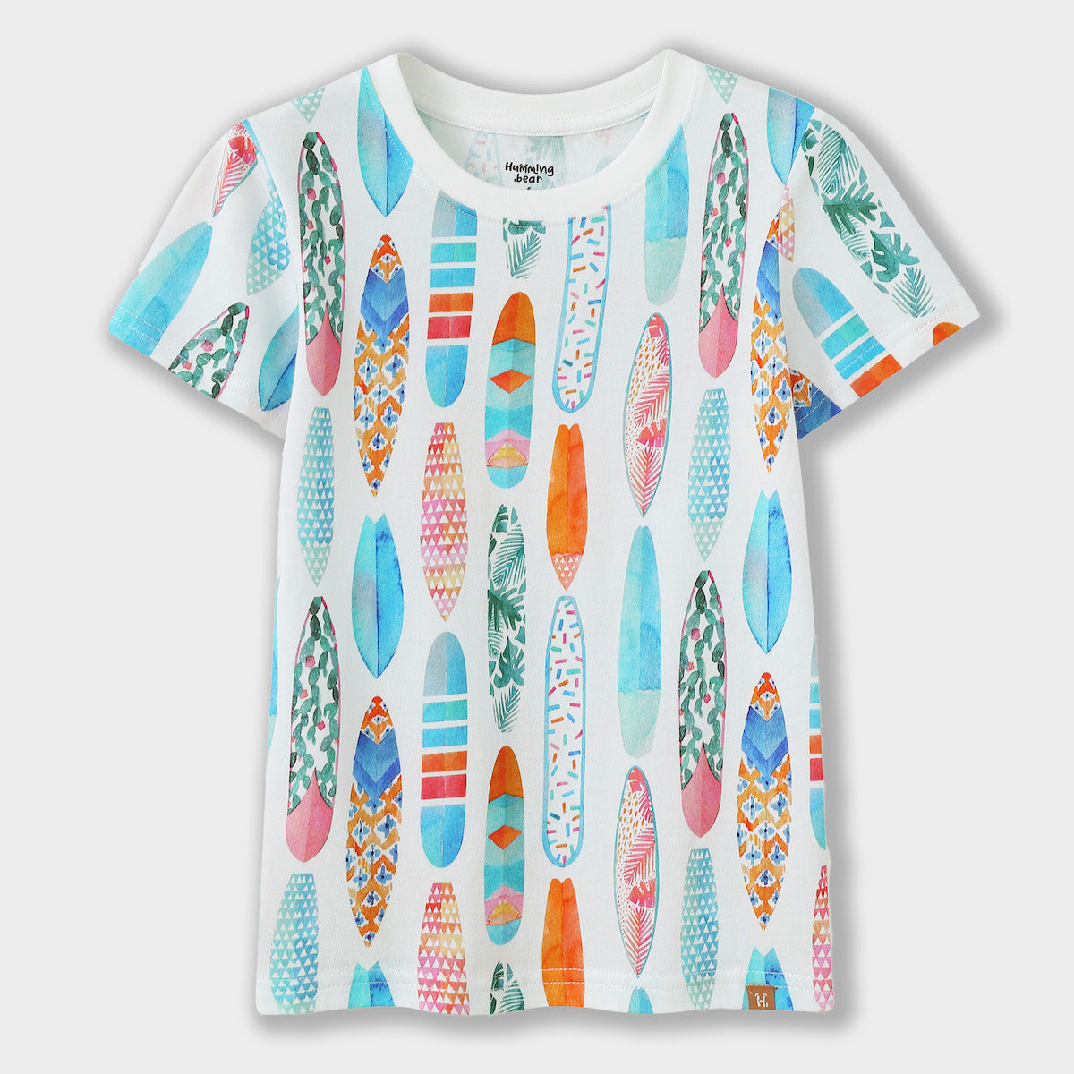 Watercolor Surfboard Short Sleeve Tee