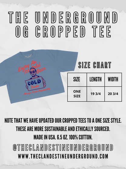Underground Original Design: Pizza and Wine Club Crop Tee
