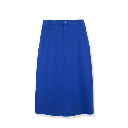 STRETCH COLORED DENIM  SKIRT