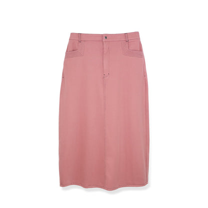 STRETCH COLORED DENIM  SKIRT