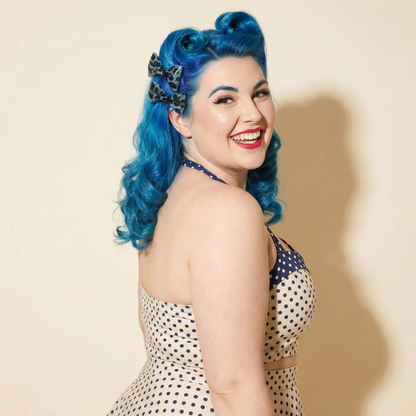 Sourpuss Blue Leopard Glitter Hair Bows Set of 2 | Rockabilly Hair Accessories Leopard Print Hair Clips