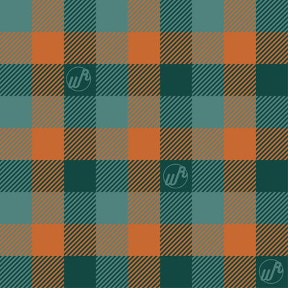Plaid Teal and Brown Headband