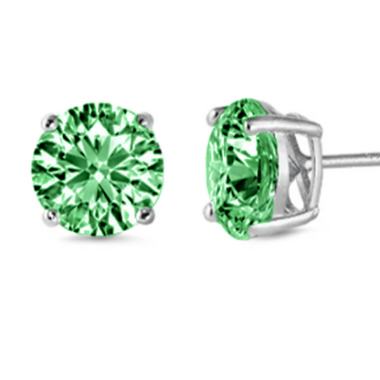 Emerald Earrings in Silver