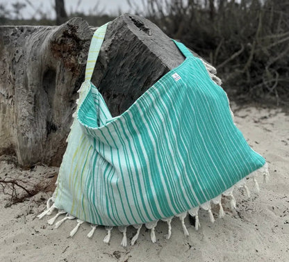 Striped 3 in 1 Turkish Cotton Beach Bag