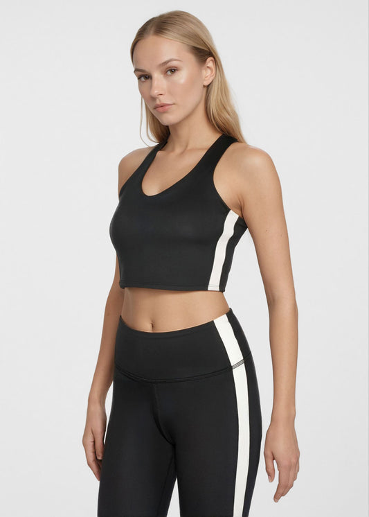Side Split Crop Top – Four-Way Stretch, Made in USA
