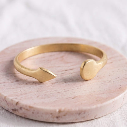 Teardrop End Brass Wide Cuff Bracelet | Johari