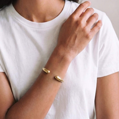 Teardrop Brass Cuff Bracelet | Asali
