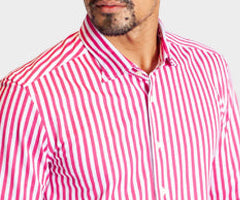 The Go Big Stripe Long Sleeve Tech Shirt - Sunset Stripe