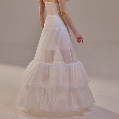 Trumpet Petticoat Skirt  with  Waist Corsage and 3 Hoops , Bridal Crinoline Slip
