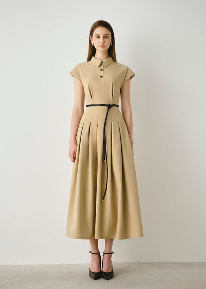 Polo Pleated Midi Dress