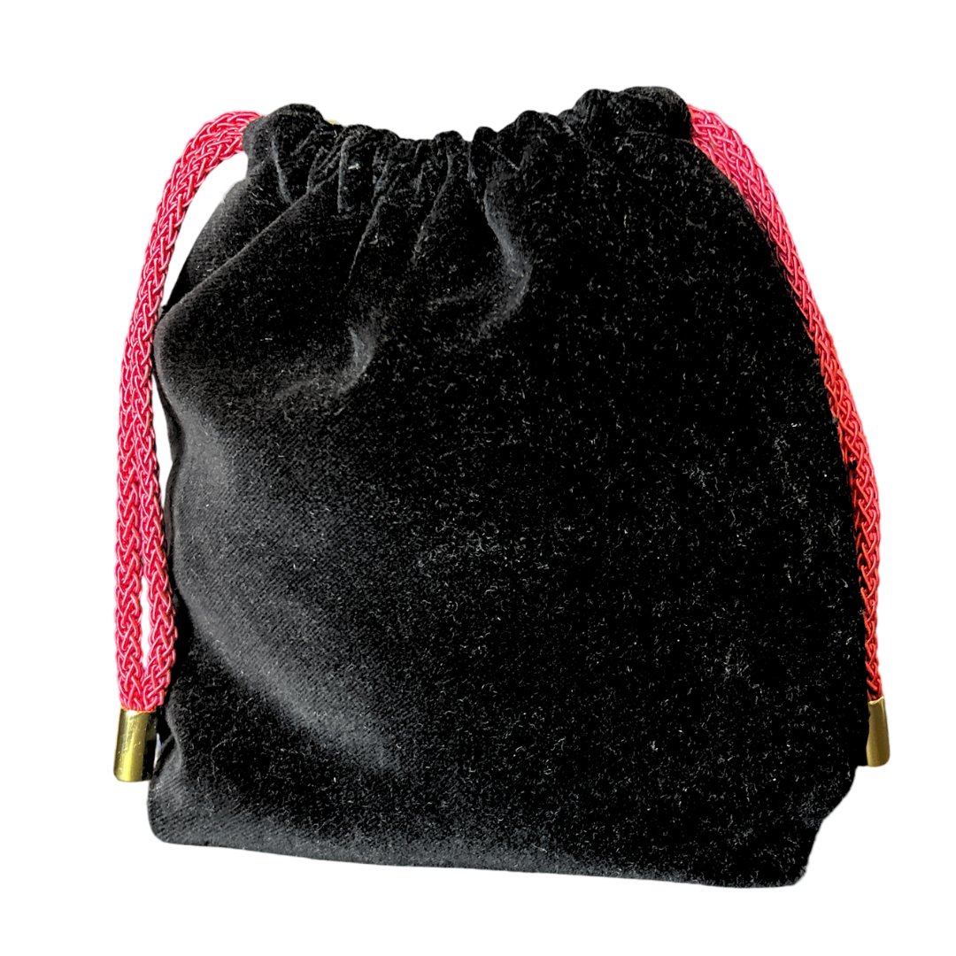 LV Monogram Noir Vintage Silk Scarf Drawstring Crossbody Bag