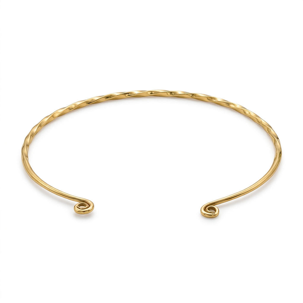 Open Collar Brass Choker Necklace for Women | Uzi
