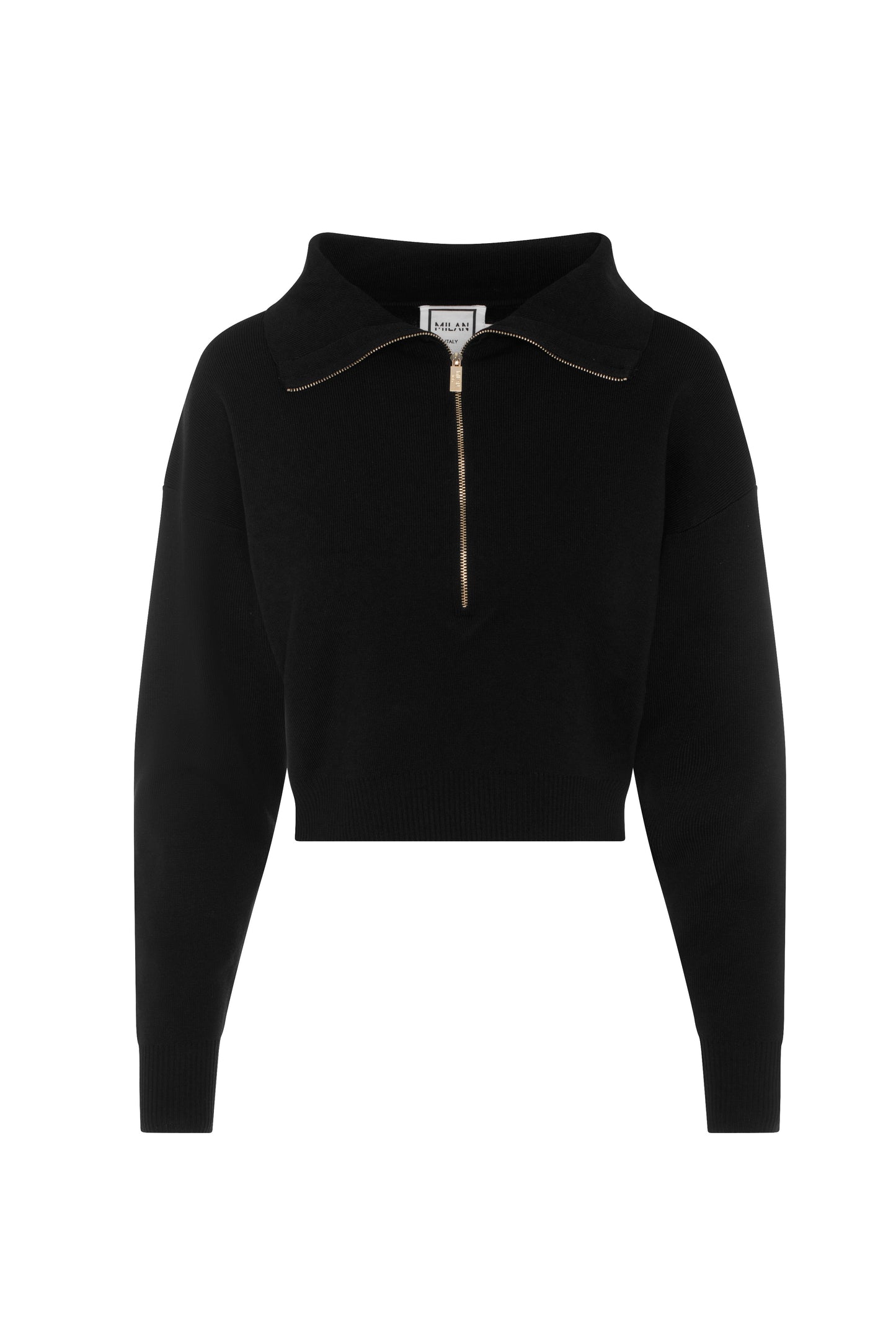 Cropped Dolman Zip Sweater
