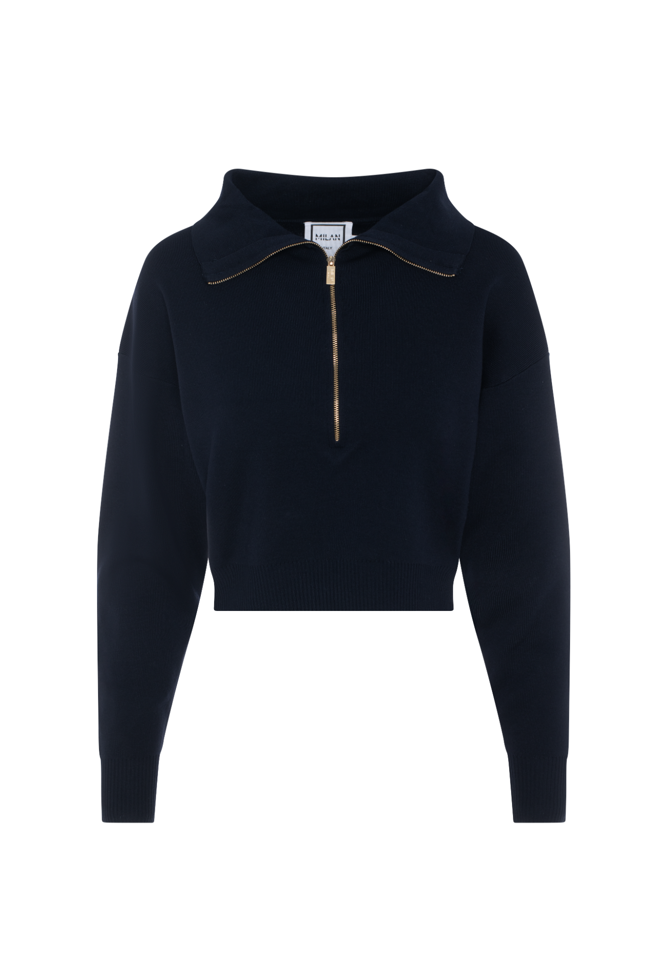 Cropped Dolman Zip Sweater