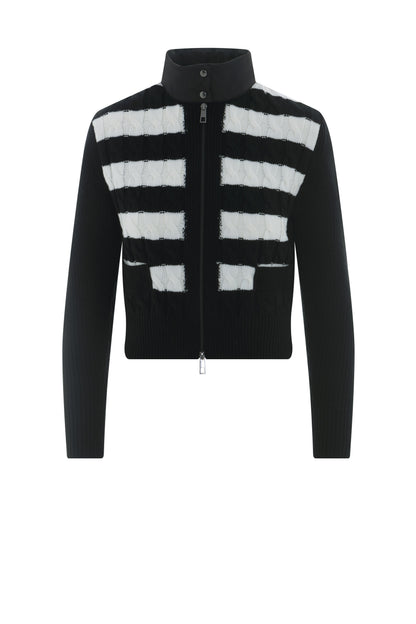 Striped Knit Quilt Cardigan