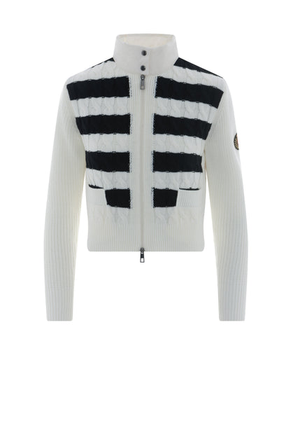 Striped Knit Quilt Cardigan