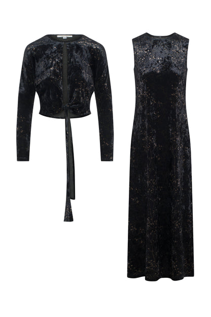 Printed Velour Maxi Jumper Set