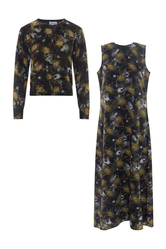 Printed Maxi Jumper Sweater Set