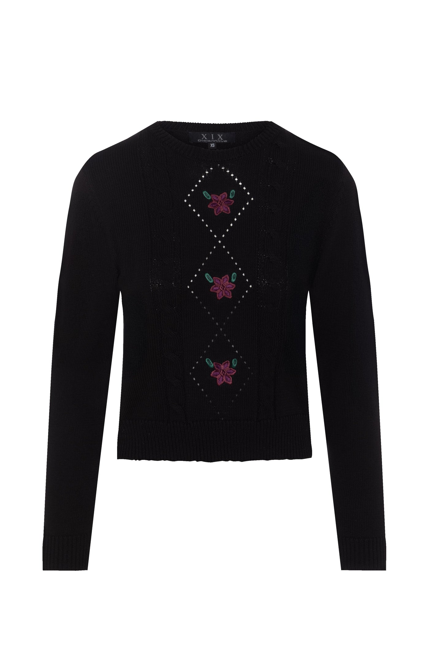 Cable Knit With Embroidery