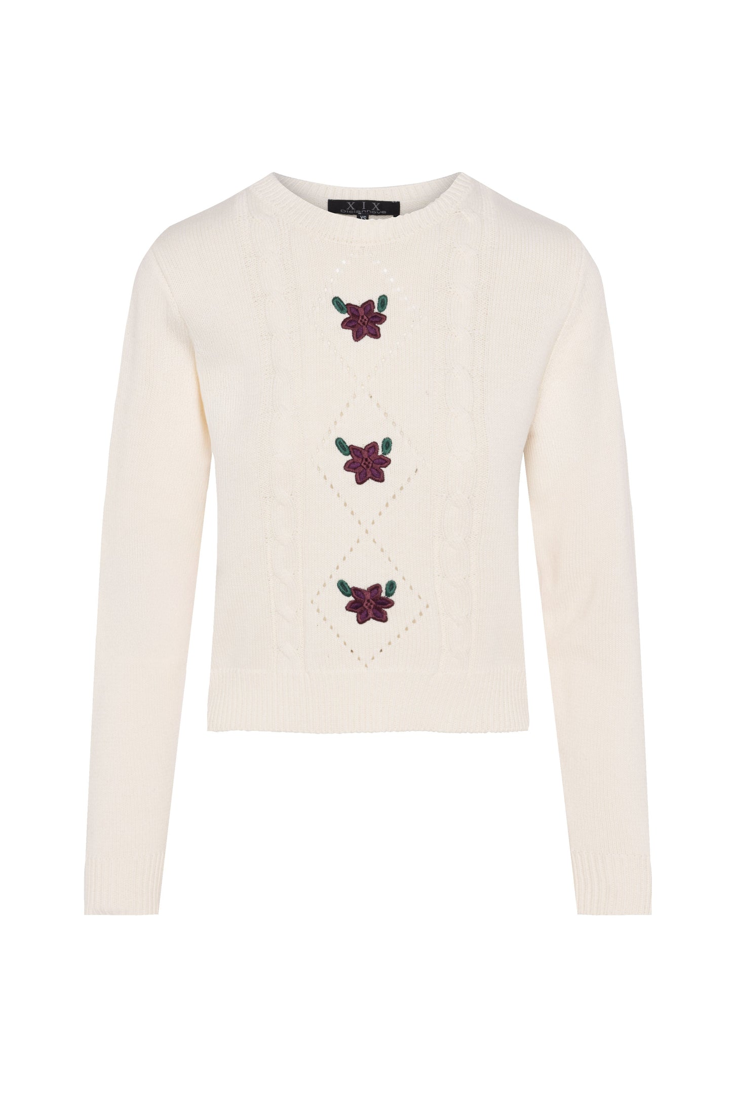 Cable Knit With Embroidery